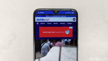 Redmi Note 8 punya layar 6,3 inch full HD+ dengan waterdrop notch. Foto: detikINET/Anggoro Suryo Jati