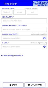 Kolom yang harus diisi sebelum membayar pajak dengan aplikasi online. 