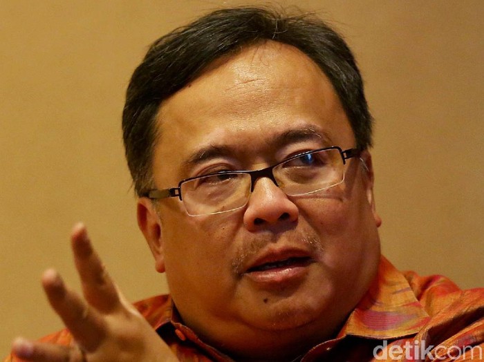 Kepala Badan Perencanaan Pembangunan Nasional Bambang Brodjonegoro di Jakarta, Jumat (10/5/2019). Agung Pambudhy/Detikcom.