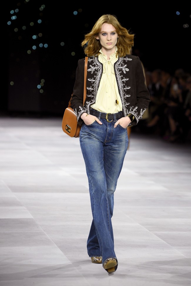 Koleksi ready to wear Celine untuk musim semi 2020 yang ditampilkan di Paris Fashion Week 2020, Prancis. Minggu (27/9/2019). Photo by Pascal Le Segretain/Getty Images.
