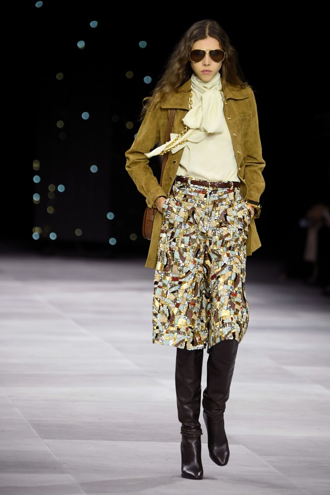Koleksi ready to wear Celine untuk musim semi 2020 yang ditampilkan di Paris Fashion Week 2020, Prancis. Minggu (27/9/2019). Photo by Pascal Le Segretain/Getty Images.