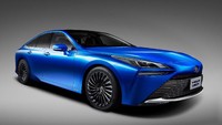 Mobil masa depan Toyota, Toyota Mirai kini ganti wajah. Penampilannya berubah menjadi sangat sporty berkat penggunaan platform TNGA (Toyota New Global Architecture). Istimewa/Dok. Toyota.