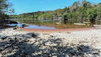 Danau Merah jadi salah satu objek wisata alam yang tak boleh dilewatkan saat mengunjungi Pulau Ndana yang termasuk salah satu pulau di Kabupaten Rote Ndao, NTT. Pasalnya, seperti namanya danau ini berwarna.