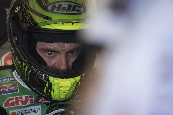 MISANO ADRIATICO, ITALY - SEPTEMBER 14: Cal Crutchlow of Great Britain and LCR Honda 
 looks on in box during the MotoGp of San Marino - Qualifying at Misano World Circuit on September 14, 2019 in Misano Adriatico, Italy. (Photo by Mirco Lazzari gp/Getty Images)