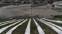 Begini cara Jepang mengurangi volume banjir di wilayah Marumori, Miyagi, Jepang, Senin (14/10/2019).