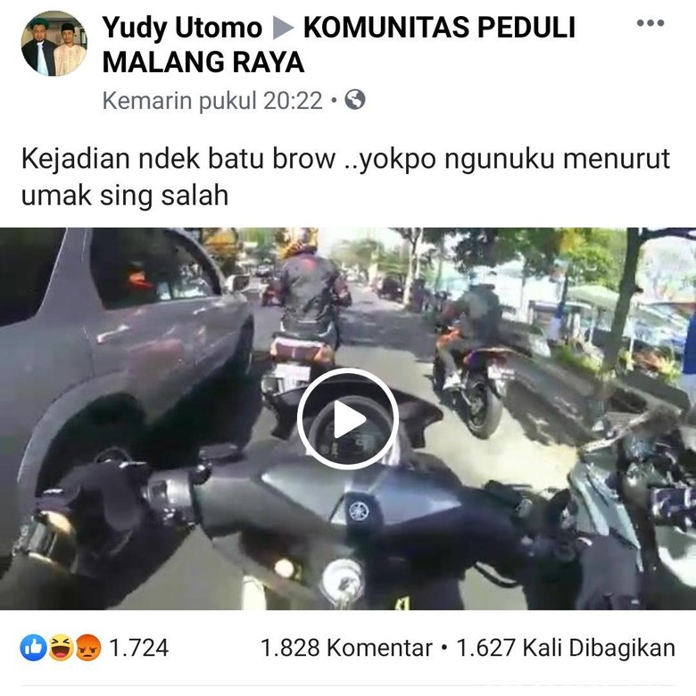 Viral Video Kericuhan Pengemudi Mobil vs Anggota Komunitas Motor