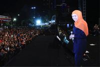 Pesta Rakyat HUT ke-74 Jatim Tampilkan Video Mapping Gedung Grahadi