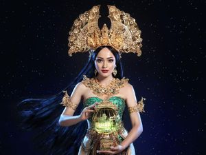 Jolene Marie Pakai Kostum Nasional Dewi Rengganis untuk Miss International