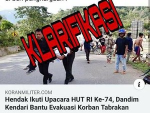 Kodim Kendari Luruskan Hoax Posting-an Kolonel HS Bantu Korban Kecelakaan
