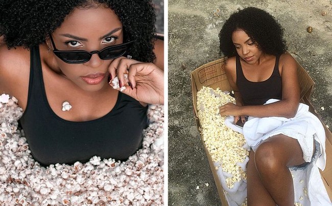 Tumpukan sampah mungkin tidak akan terlihat menarik untuk dijadikan tempat berfoto. Namun berbeda dengan foto ini yang justru menjadikan tumpukan sampah popcorn sebagai tempat untuk mengambil gambar. Angle pengambilan dan pengeditan warna yang tepat dapat membuat foto ini terlihat sangat keren. Layaknya sedang berendam di kolam popcorn bukan? Foto: Arrobabr/Instagram