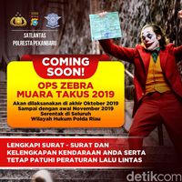 Sosialisasi Operasi Zebra, Polres Pekanbaru Pakai Poster Joker