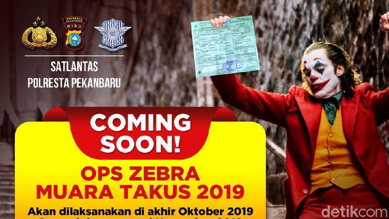 Sosialisasi Operasi Zebra, Polres Pekanbaru Pakai Poster Joker Sosialisasi Operasi Zebra, Polres Pekanbaru Pakai Poster Joker