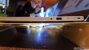 Acer mengklaim Aspire 5 sebagai laptop tertipis di kelasnya, yaitu 17,9 mm dengan bobot 1,5kg. Foto: detikINET/Anggoro Suryo Jati