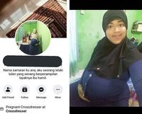 Pregnant Crossdresser, Pria Ini Berdandan Jadi Wanita Berhijab yang Hamil