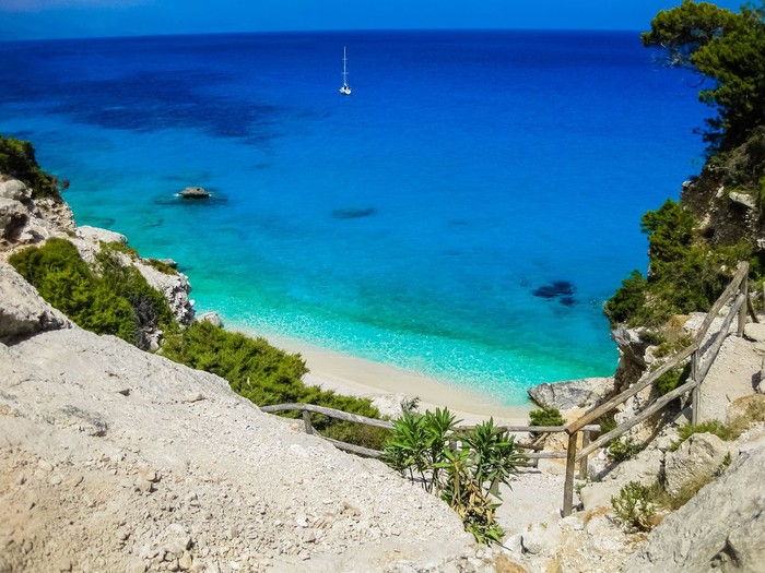 Scenic view of the beach of Cala GoloritzÃ©, Sardinia, Italy