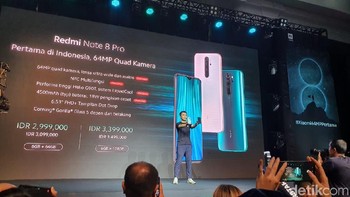 Redmi Note 8 Pro dijual seharga: RAM 6 GB/ROM 64 GB: Rp 2,999 juta - RAM 6 GB/ROM 128 GB: Rp 3,499 juta Foto: Adi Fida Rahman/detikinet