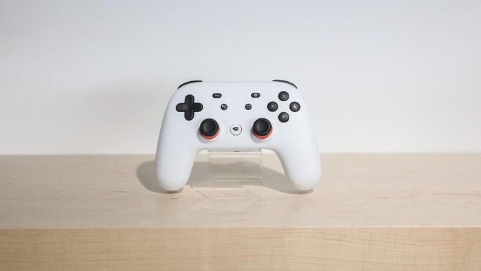 NEW YORK, NY - OCTOBER 15: The new Google Stadia gaming system controller is displayed during a Google launch event on October 15, 2019 in New York City. Googles Stadia game streaming service will launch on November 19th.  (Photo by Drew Angerer/Getty Images)