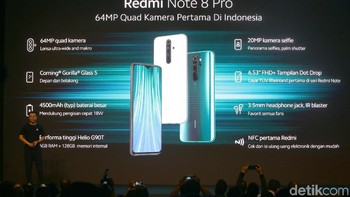Redmi Note 8 Pro hadir dengan layar lebih lapang, 6,53 inch dengan resolusi Full HD+. Foto: Grandyos Zafna/detikcom