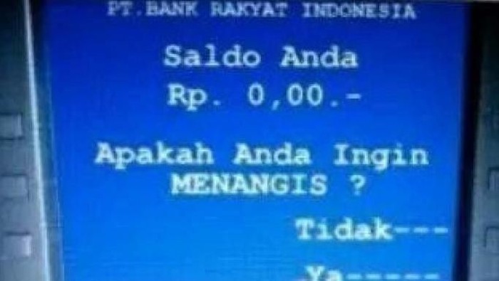Meme saldo ATM. (Foto: Dok. Memecenter, Facebook Cocoklogi Science) Meme saldo ATM. (Foto: Dok. Memecenter, Facebook Cocoklogi Science)