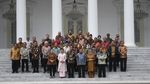 Jokowi Foto Bareng JK hingga Menteri Kabinet Kerja di Istana