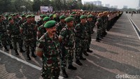 Apel digelar di lapangan parkir, Benyamin Sueb, Jakarta, Jumat (18/10).