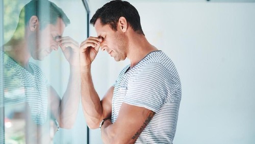 ilustrasi pria depresi