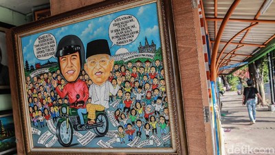 Melihat Lukisan Jokowi-Maruf Jelang Pelantikan Presiden