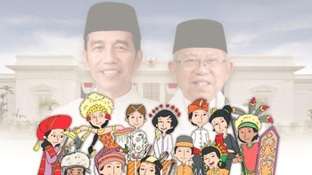 Masih dengan tema Bhinneka Tunggal Ika. Pesannya adalah Jokowi-Maruf didukung semua etnis (Twitter)