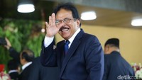 Menteri ATR/Kepala BPN Sofyan Djalil terlihat sangat semringah.
