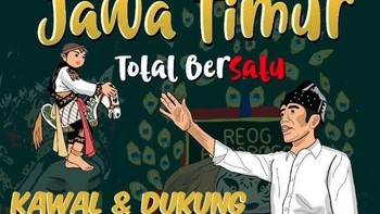 Tema kedaerahan juga ada, misalnya arek Jawa Timur mendukung Jokowi (Twitter)