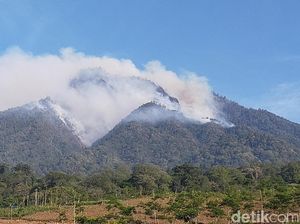 Angin Kencang Jadi Kendala Sulitnya Padamkan Kebakaran Gunung Ranti
