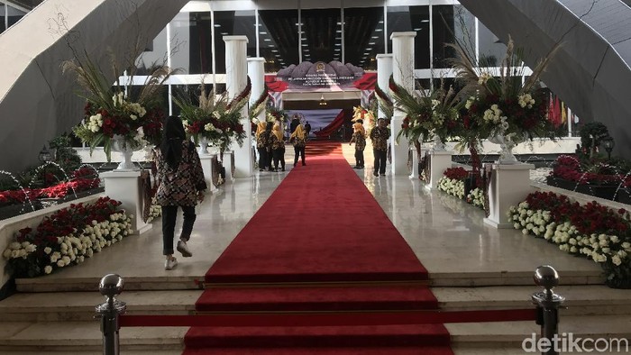 Suasana di gedung MPR/DPR jelang pelantikan Jokowi (Rolando Fransiscus Sihombing/detikcom)