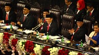 Keputusan KPU berisi penetapan Joko Widodo dan Maruf Amin dibacakan di sidang paripurna. Keputusan KPU itu dibacakan oleh Ketua MPR Bambang Soesatyo, saat sidang paripurna pelantikan Presiden-Wapres 2019-2024.