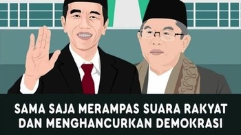 Ada juga meme yang mengkritik pihak yang anti pelantikan Jokowi-Maruf (Twitter)