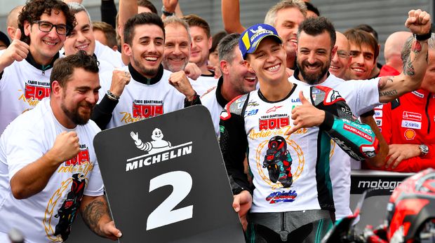 Fabio Quartararo dikalahkan Marc Marquez pada balapan MotoGP Jepang 2019.