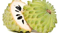 Teksturnya yang keras membuat buah srikaya ini sulit untuk dikupas. Biasanya buah ini dibelah menggunakan pisau, baru buahnya dimakan dengan tangan. Foto: Istimewa