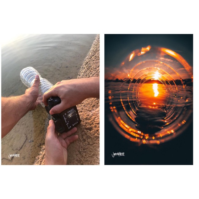 Botol plastik bekas minum bisa disulap menjadi alat untuk menghasilkan foto keren. Cocok bagi kamu para penikmat senja. Foto: Dok. Jordi Koalitic
