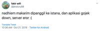 Sulit Diakses, Gojek Error Hari Ini Bergema di Twitter
