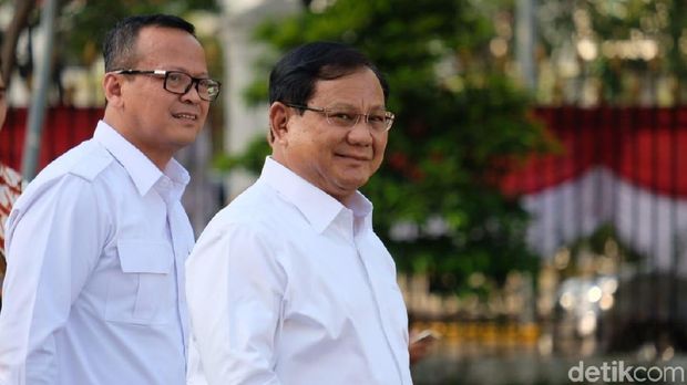 Prabowo Subianto dan Edhy Prabowo (Andhika Prasetia/detikcom)