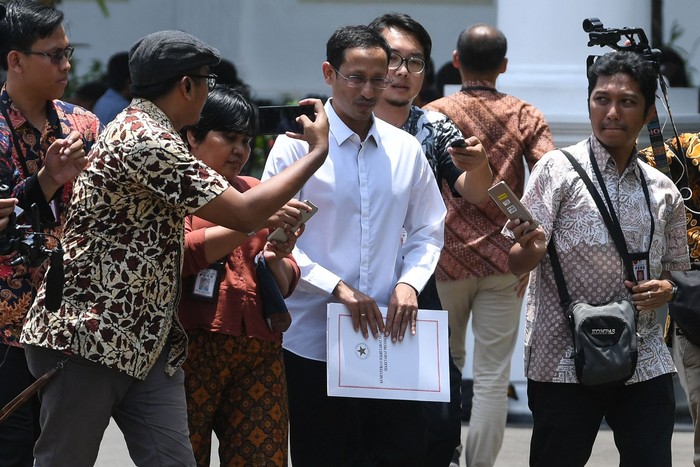 Mendikbud Nadiem Makarim saat Pelantikan Rektor UI
