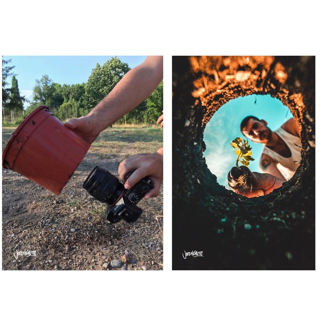 Pot bekas juga bisa jadi properti untuk menghasilan foto indah. Seperti inilah cara untuk mendapatkan foto dengan hasil kamu seperti sedang mau menanam pohon. Foto: Dok. Jordi Koalitic