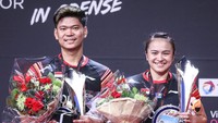 Praveen Jordan/Melati Daeva Oktavianti menjadi juara Denmark Open 2019 setelah mengalahkan ganda China, Wang Yilyu/Huang Dongping. (Antara Foto/Humas PP PBSI).