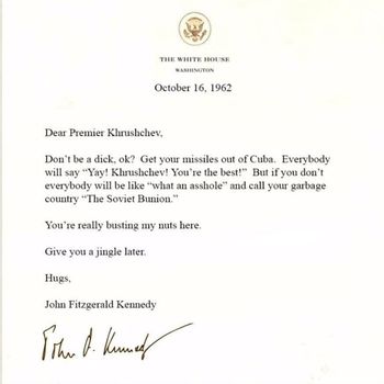 Surat parodi JFK untuk mengejek Trump