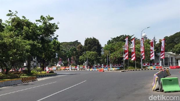 Suasana di Taman Pandang Depan Istana, Senin (21/10/2019) siang.