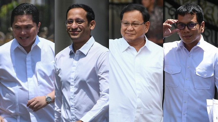 Sejumlah tokoh dipanggil ke istana dengan mengenakan kemeja warna putih. Calon menteri? (Foto: Antara Foto) Sejumlah tokoh dipanggil ke istana dengan mengenakan kemeja warna putih. Calon menteri? (Foto: Antara Foto)