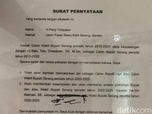 Eks Bupati Serang Cerita Asal-usul Pembagian Jatah Cawabup Nyalon