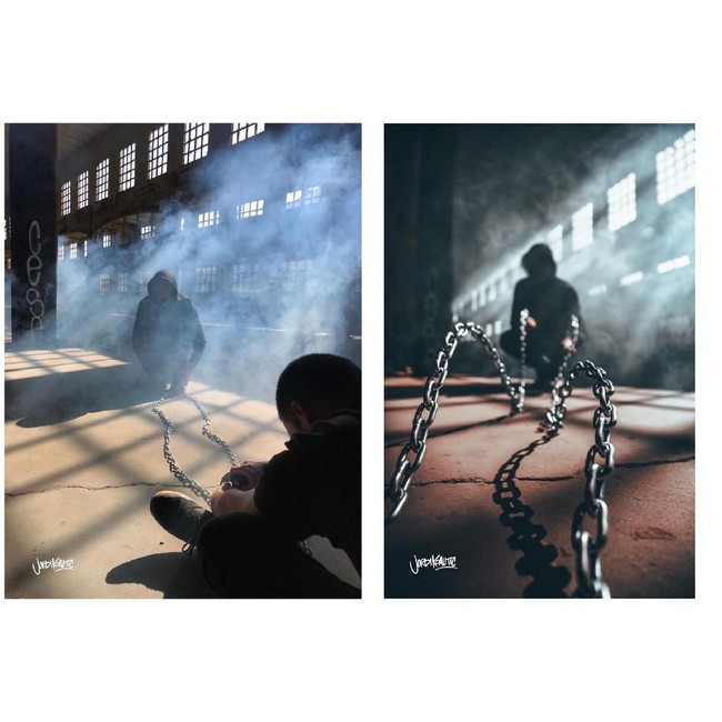 Tema monokrom dan tambahan efek asap membuat foto jadi terlihat lebih dramatis. Foto: Dok. Jordi Koalitic