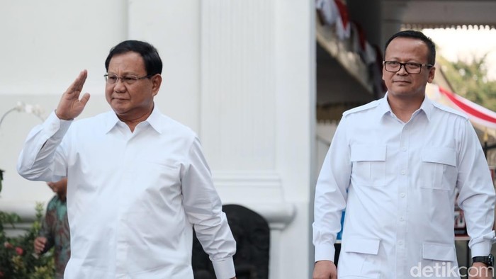 Foto: Prabowo dan Edhy Prabowo usai bertemu Jokowi (Andhika Prasetia/detikcom) Foto: Prabowo dan Edhy Prabowo usai bertemu Jokowi (Andhika Prasetia/detikcom)