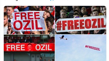 Usai kekalahan semalam, beberapa fans menyebut lebih baik Mesut Ozil segera pergi dari Arsenal. Foto: Twitter