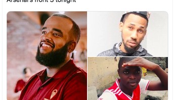 Lini depan Arsenal yang memble. Foto: Twitter